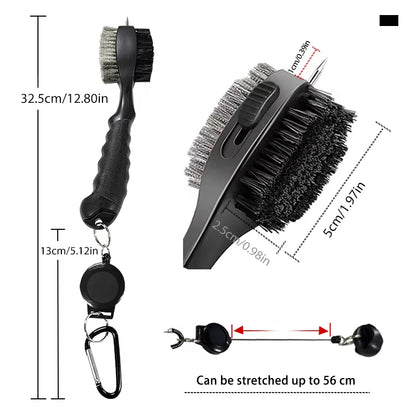 Golf Club Brush Golf Groove Cleaning Brush 2 Sided Golf Putter Wedge Ball Groove Cleaner Kit Cleaning Tool Golf Accessories