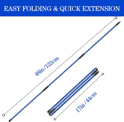 Golf Alignment Sticks 2 Pack,Upgraded 48" Collapsible Alignment Stick Golf Training Aid for Aiming, Putting, Full Swing Trainer, Golf Training Sticks with Clear Tube Case