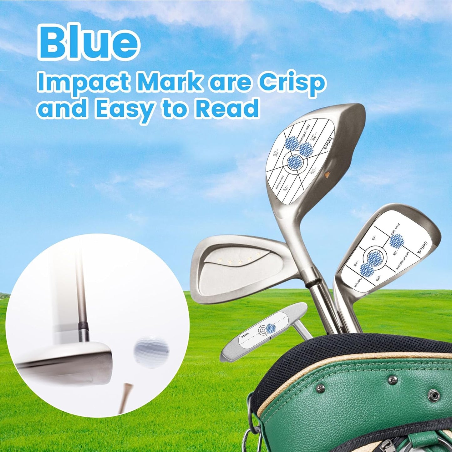 Golf Impact Tape Labels Self-Teaching Sweet Spot and Consistency Analysis Improve Golf Swing Accuracy and Distance Choose between 150 Pc and 300 Pc