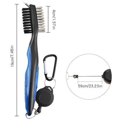 Golf Club Brush Golf Groove Cleaning Brush 2 Sided Golf Putter Wedge Ball Groove Cleaner Kit Cleaning Tool Golf Accessories