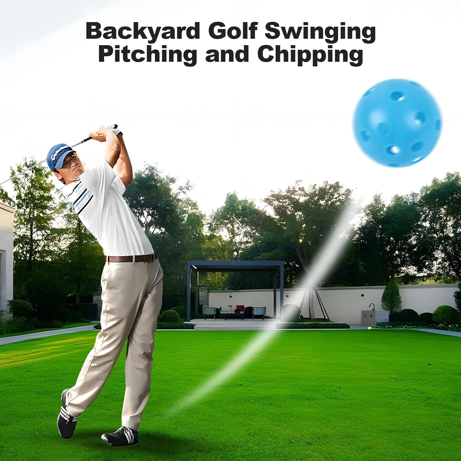 Golf Practice Ball Air Flow Hollow Practice Golf Balls 40Mm Plastic Golf Balls for Swing Practice Driving Range Home Outdoor Golf Games for Adults Kids 12 Pack