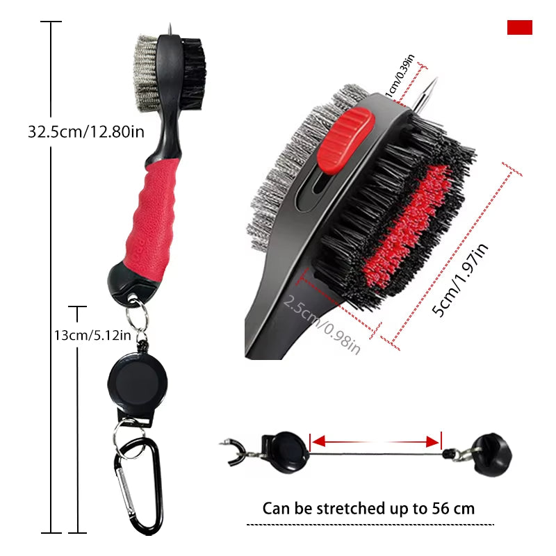 Golf Club Brush Golf Groove Cleaning Brush 2 Sided Golf Putter Wedge Ball Groove Cleaner Kit Cleaning Tool Golf Accessories