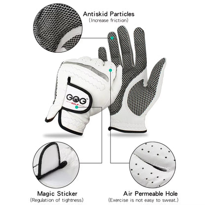 Pack 1 Pc Golf Gloves Men'S Left/Right Hand Soft Breathable Pure Sheepskin with Anti-Slip Granules Golf Gloves Golf Men