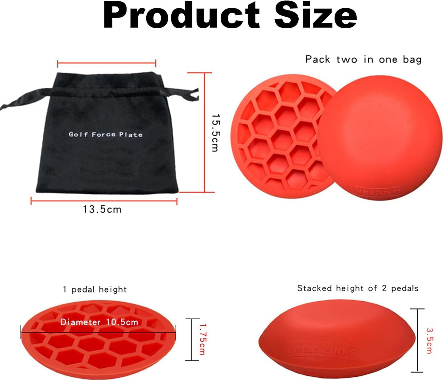 Golf Physical Strength Pad Force Plate | Rubber Force Pedal Exerciser Step Pad for Golf Swing - Golf Accessories for Improved Golf Game, Golf Teaching & Training Aid for Club Practice Equipment