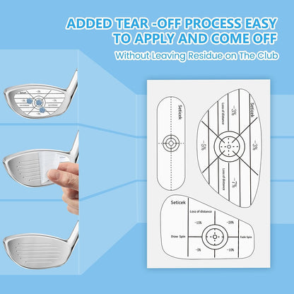 Golf Impact Tape Labels Self-Teaching Sweet Spot and Consistency Analysis Improve Golf Swing Accuracy and Distance Choose between 150 Pc and 300 Pc