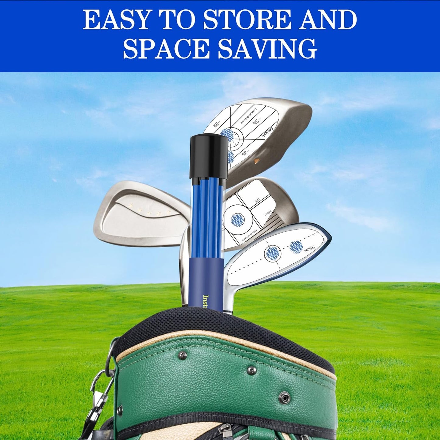 Golf Alignment Sticks 2 Pack,Upgraded 48" Collapsible Alignment Stick Golf Training Aid for Aiming, Putting, Full Swing Trainer, Golf Training Sticks with Clear Tube Case