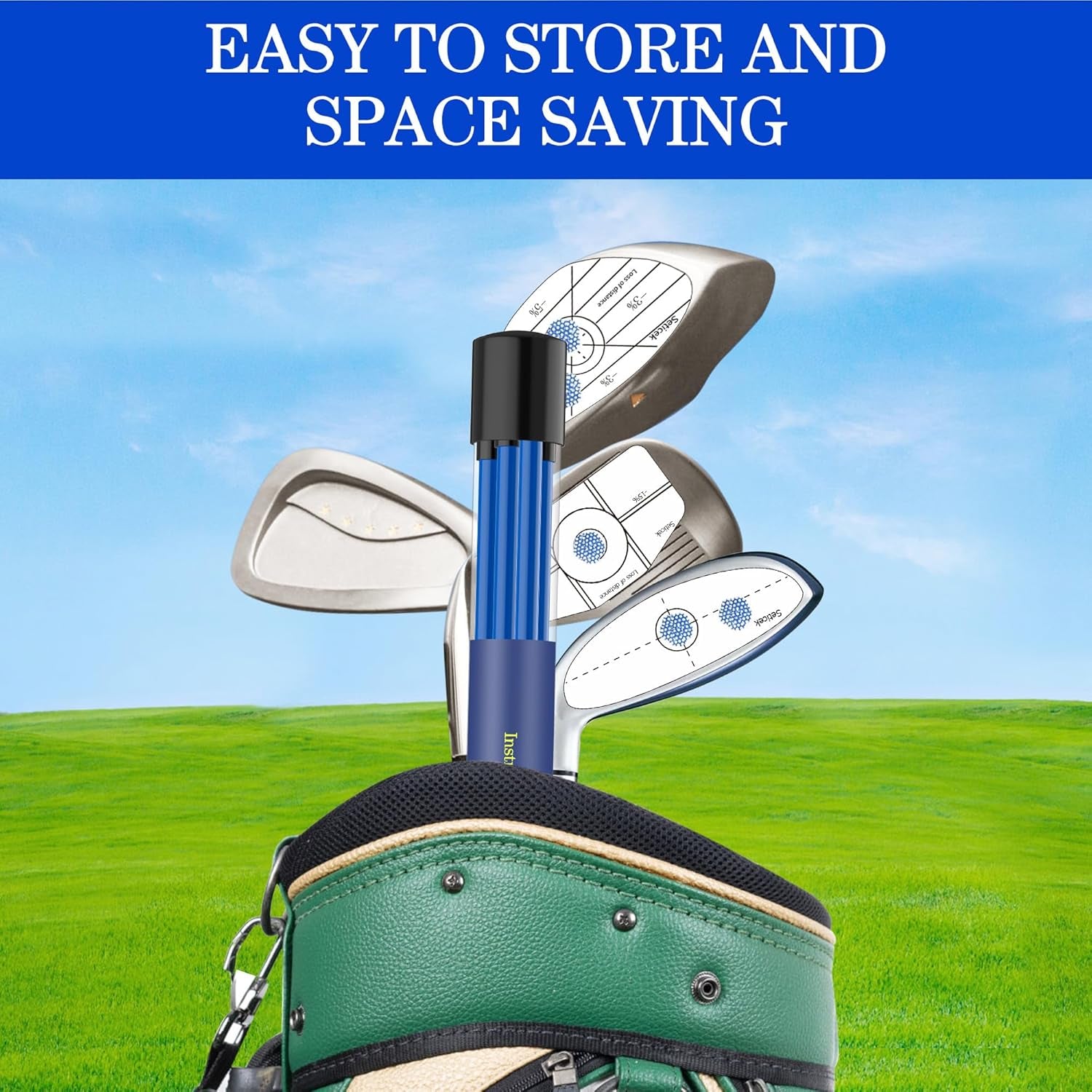 Golf Alignment Sticks 2 Pack,Upgraded 48" Collapsible Alignment Stick Golf Training Aid for Aiming, Putting, Full Swing Trainer, Golf Training Sticks with Clear Tube Case