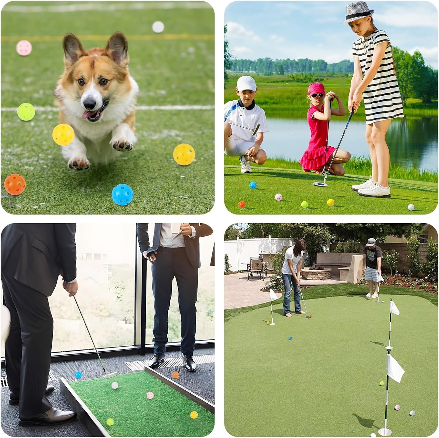 Golf Practice Ball Air Flow Hollow Practice Golf Balls 40Mm Plastic Golf Balls for Swing Practice Driving Range Home Outdoor Golf Games for Adults Kids 12 Pack