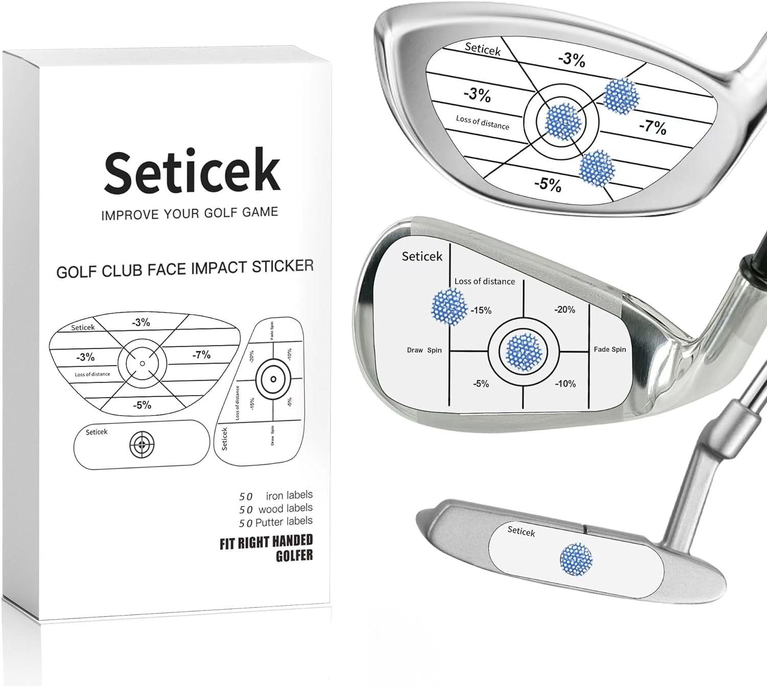 Golf Impact Tape Labels Self-Teaching Sweet Spot and Consistency Analysis Improve Golf Swing Accuracy and Distance Choose between 150 Pc and 300 Pc