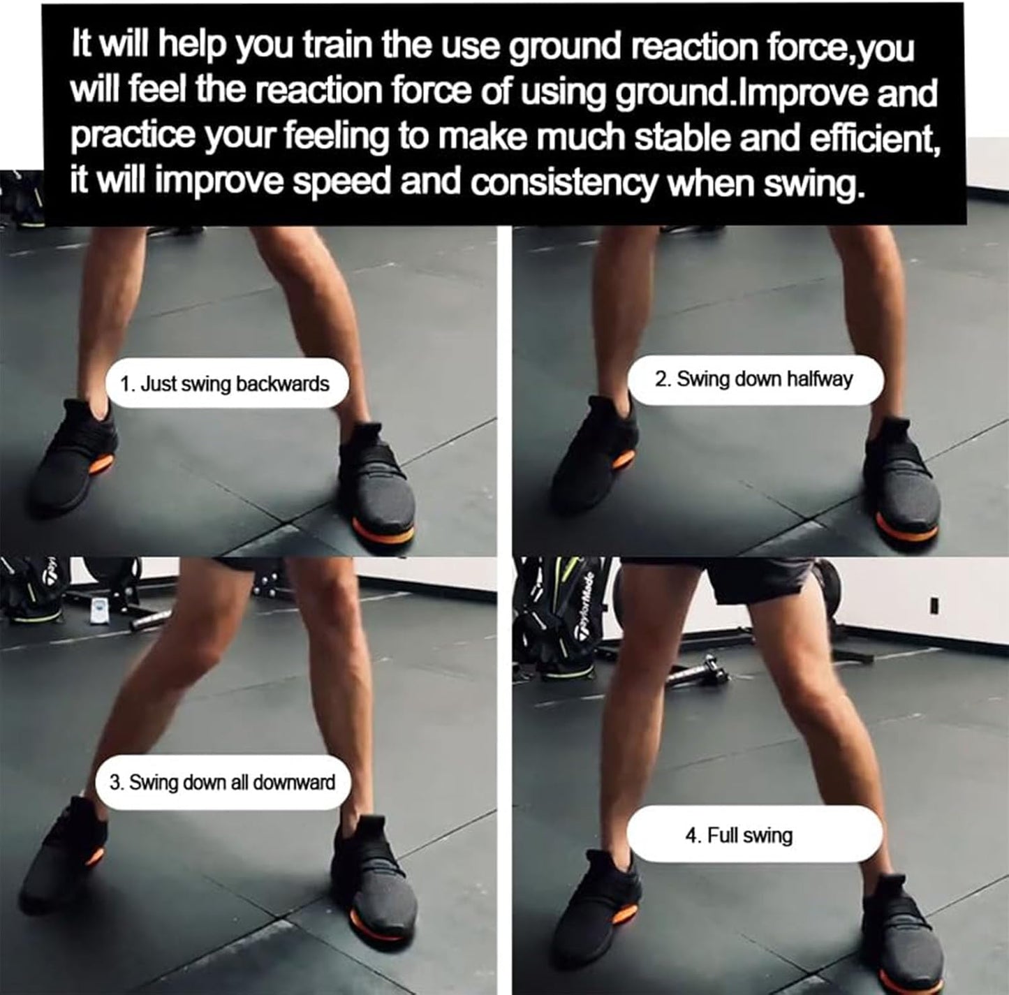 Golf Physical Strength Pad Force Plate | Rubber Force Pedal Exerciser Step Pad for Golf Swing - Golf Accessories for Improved Golf Game, Golf Teaching & Training Aid for Club Practice Equipment